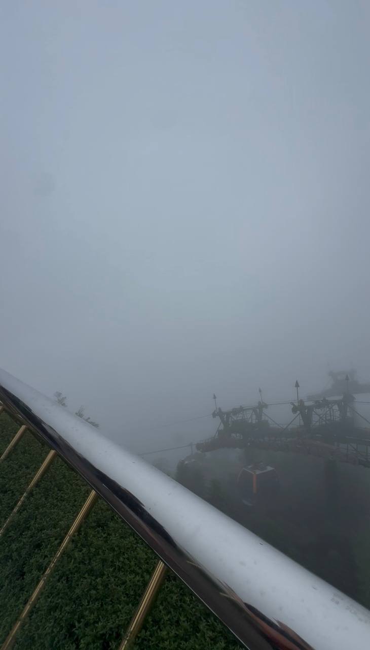 A hazy view over the jungle, and a reminder why checking the weather is important.