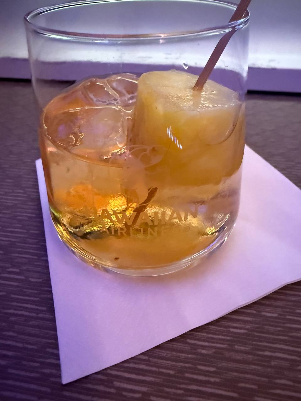 Welcome Mai Tai on Hawaiian Airlines 787