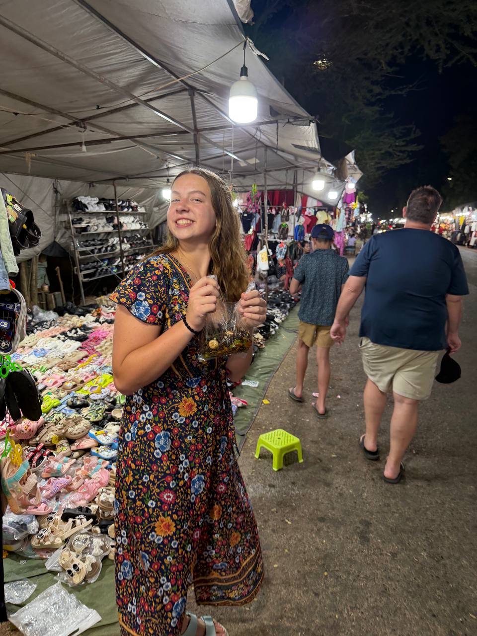 Abbey with the bag of insects at the market